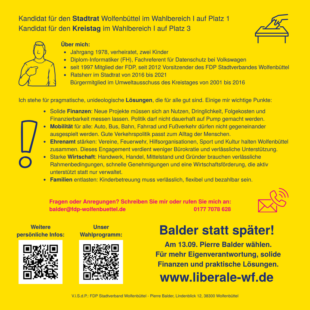 Pierre Balder Flyer zur Kommunalwahl Rückseite